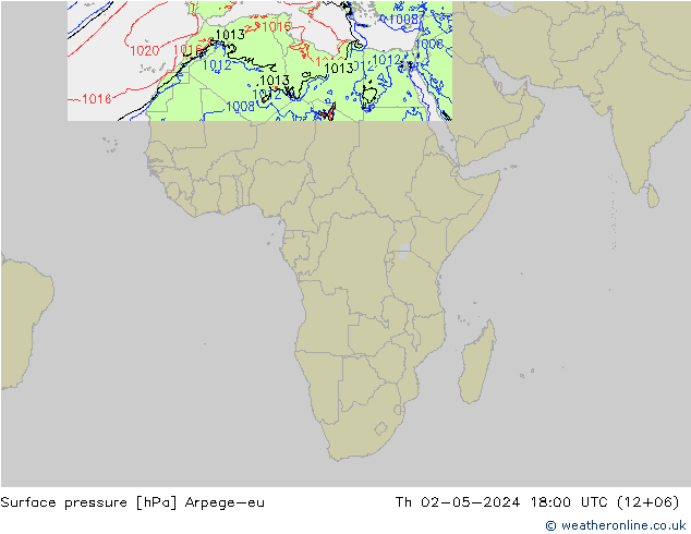 Yer basıncı Arpege-eu Per 02.05.2024 18 UTC