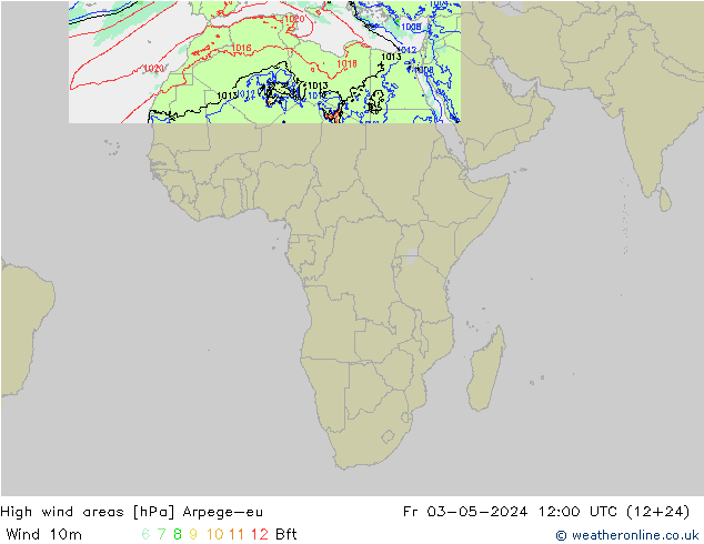 High wind areas Arpege-eu Fr 03.05.2024 12 UTC