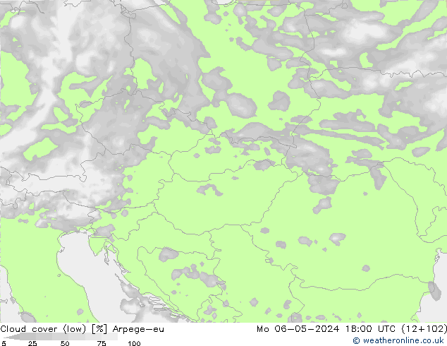 Bulutlar (düşük) Arpege-eu Pzt 06.05.2024 18 UTC