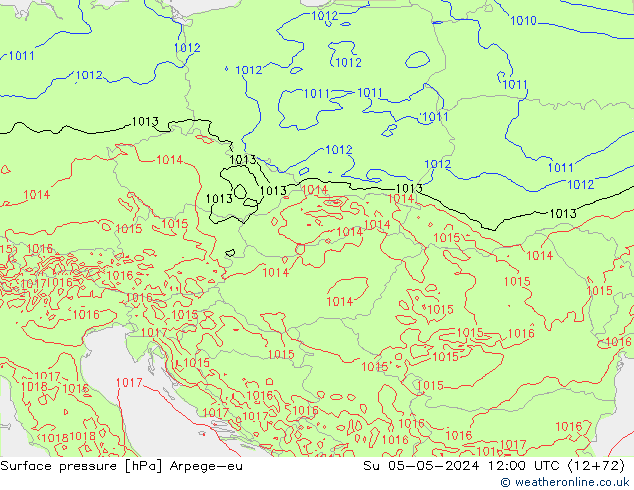 Surface pressure Arpege-eu Su 05.05.2024 12 UTC