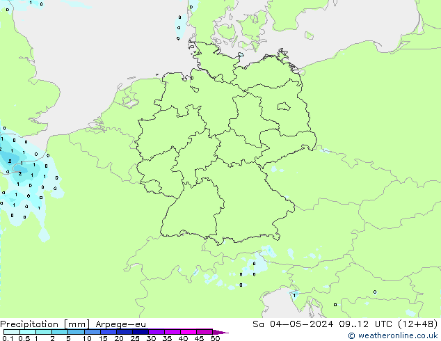 Precipitation Arpege-eu Sa 04.05.2024 12 UTC