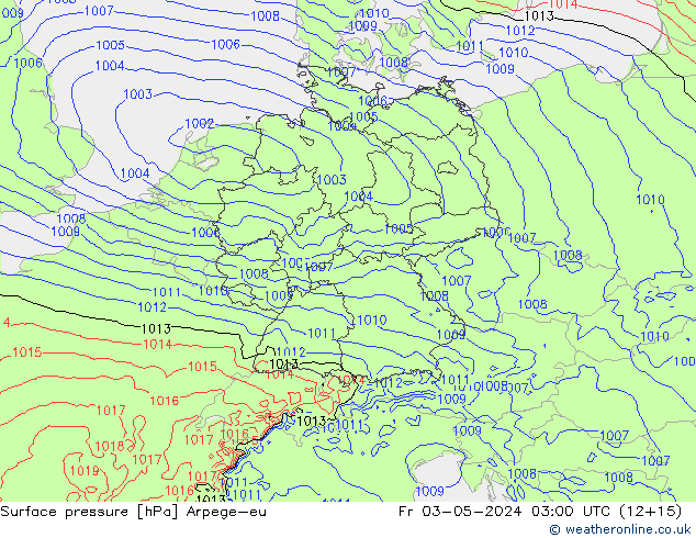 pression de l'air Arpege-eu ven 03.05.2024 03 UTC