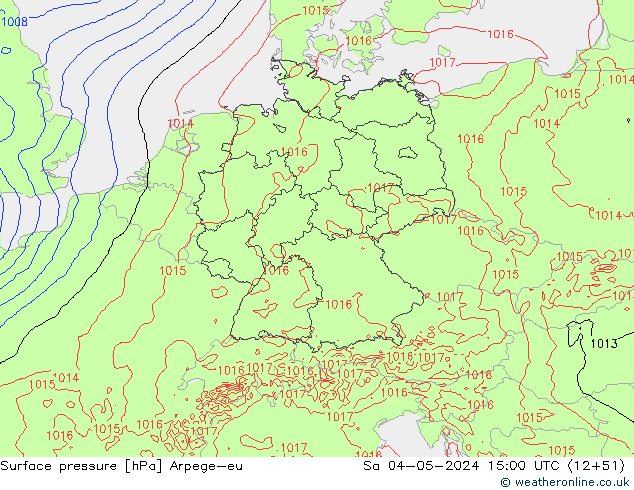 pression de l'air Arpege-eu sam 04.05.2024 15 UTC