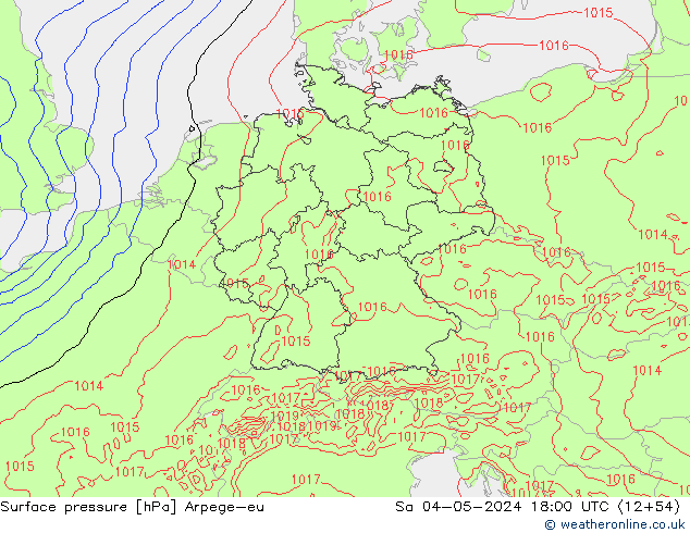 Yer basıncı Arpege-eu Cts 04.05.2024 18 UTC