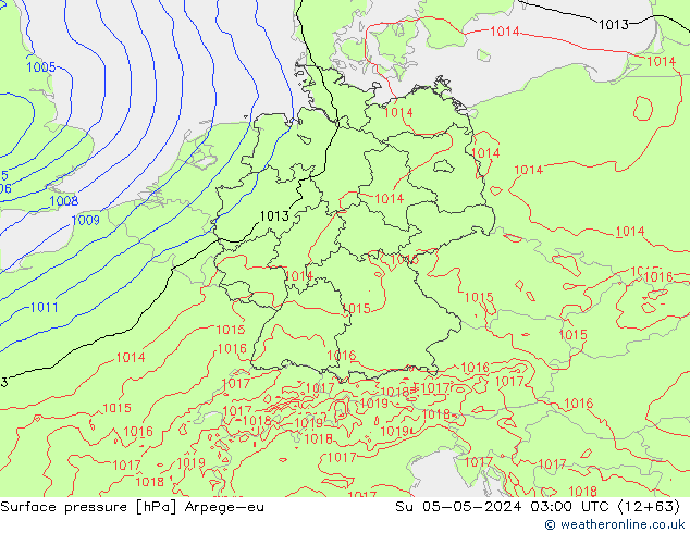 Yer basıncı Arpege-eu Paz 05.05.2024 03 UTC