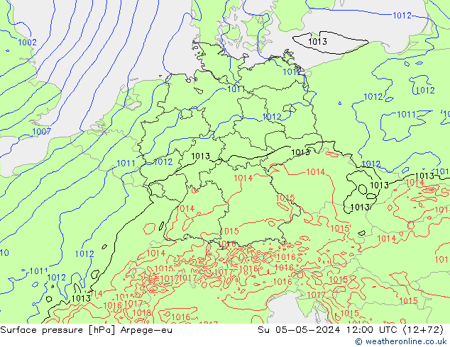 приземное давление Arpege-eu Вс 05.05.2024 12 UTC