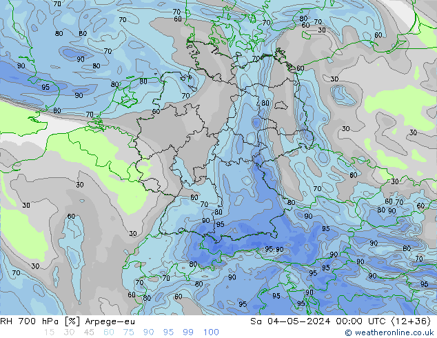 RH 700 hPa Arpege-eu so. 04.05.2024 00 UTC