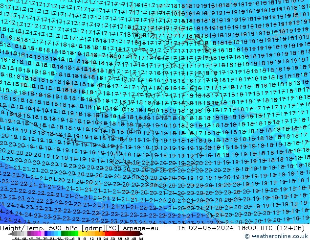 Hoogte/Temp. 500 hPa Arpege-eu do 02.05.2024 18 UTC