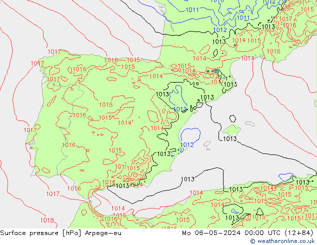 Atmosférický tlak Arpege-eu Po 06.05.2024 00 UTC