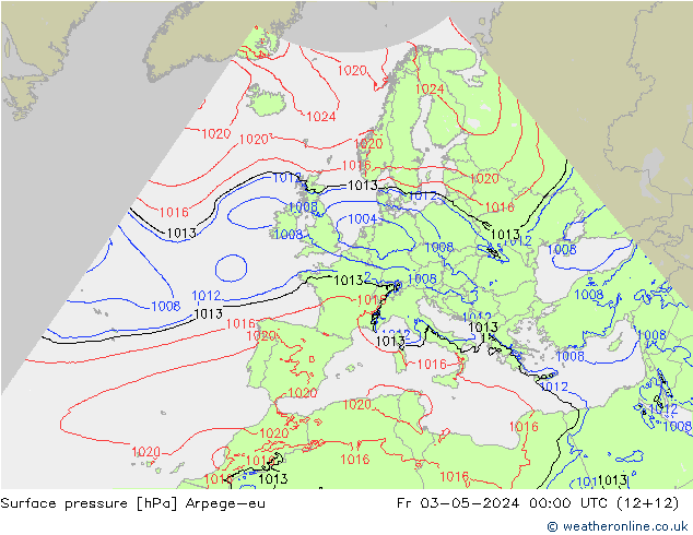 Bodendruck Arpege-eu Fr 03.05.2024 00 UTC