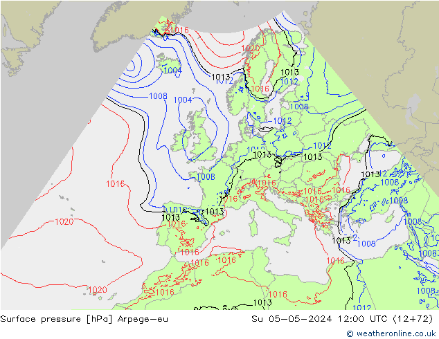 Bodendruck Arpege-eu So 05.05.2024 12 UTC