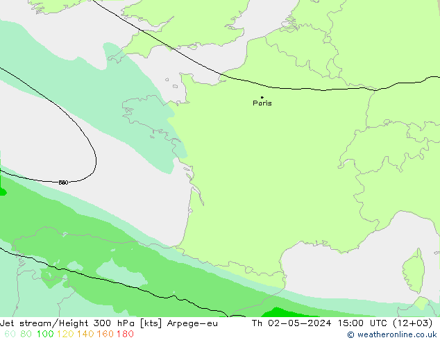 Prąd strumieniowy Arpege-eu czw. 02.05.2024 15 UTC