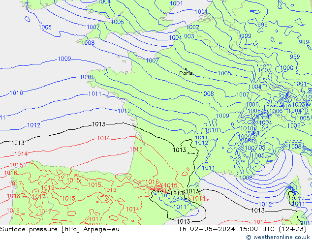 ciśnienie Arpege-eu czw. 02.05.2024 15 UTC