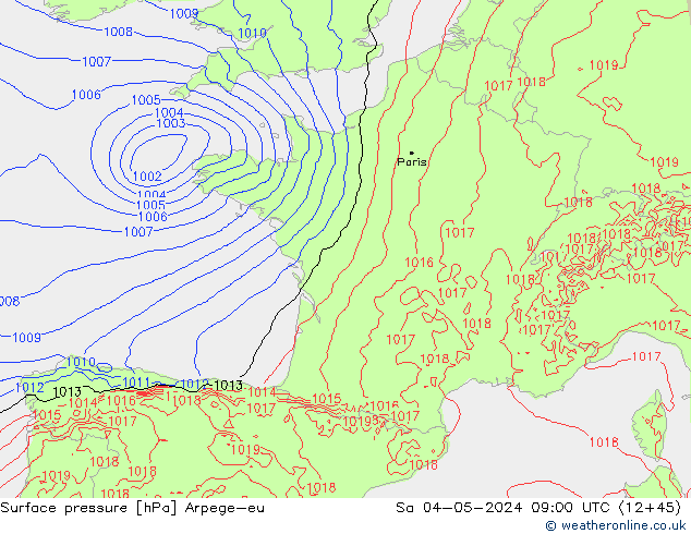 Yer basıncı Arpege-eu Cts 04.05.2024 09 UTC