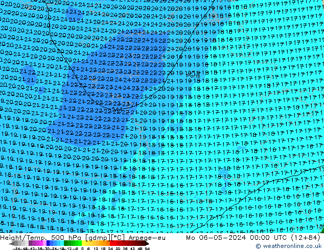 Height/Temp. 500 hPa Arpege-eu Mo 06.05.2024 00 UTC