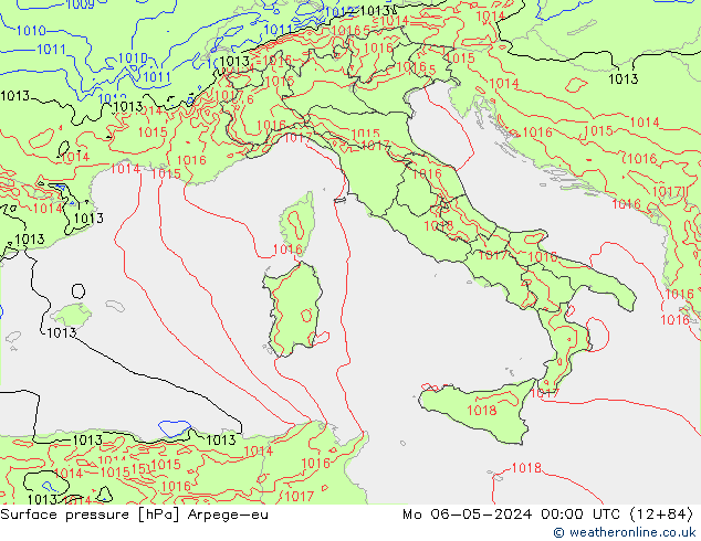 Presión superficial Arpege-eu lun 06.05.2024 00 UTC