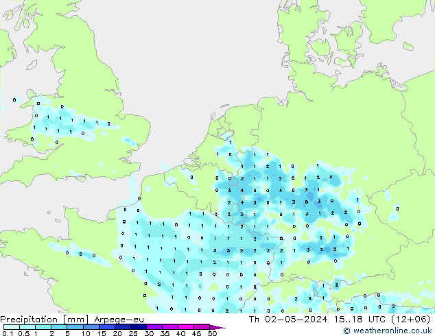 Niederschlag Arpege-eu Do 02.05.2024 18 UTC