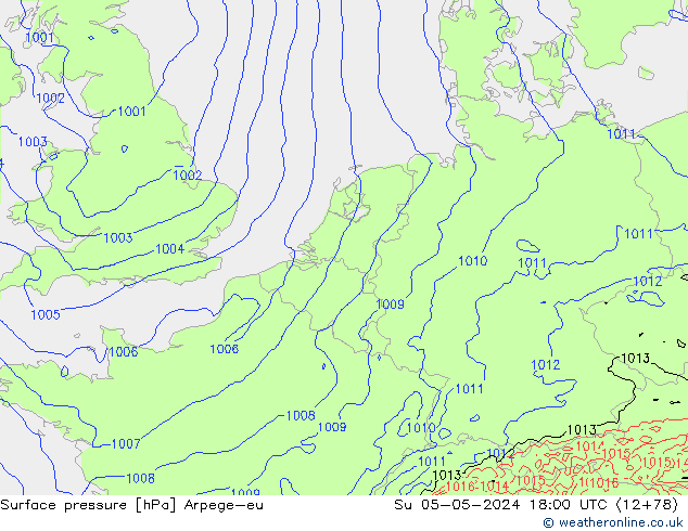 приземное давление Arpege-eu Вс 05.05.2024 18 UTC