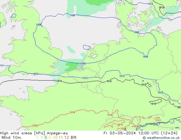 yüksek rüzgarlı alanlar Arpege-eu Cu 03.05.2024 12 UTC