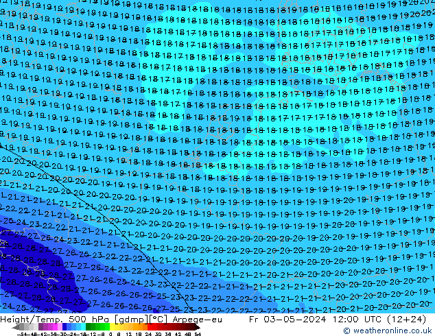 Height/Temp. 500 hPa Arpege-eu Fr 03.05.2024 12 UTC