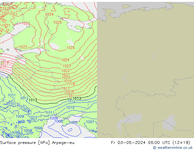 Yer basıncı Arpege-eu Cu 03.05.2024 06 UTC