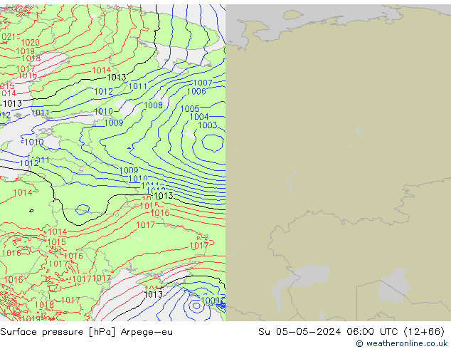 Surface pressure Arpege-eu Su 05.05.2024 06 UTC