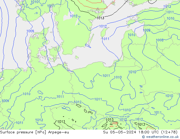 приземное давление Arpege-eu Вс 05.05.2024 18 UTC