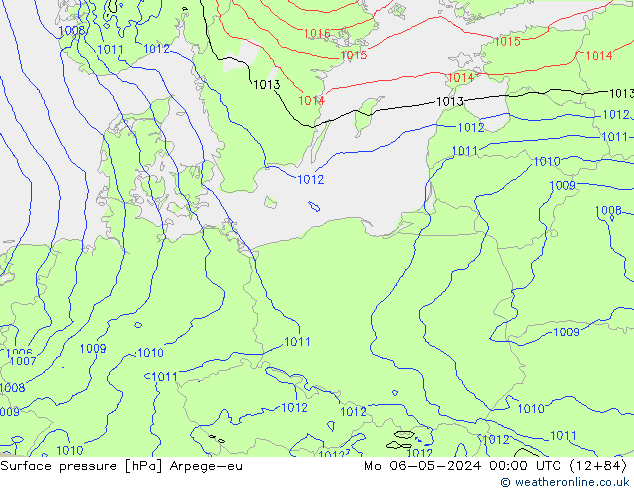 pressão do solo Arpege-eu Seg 06.05.2024 00 UTC