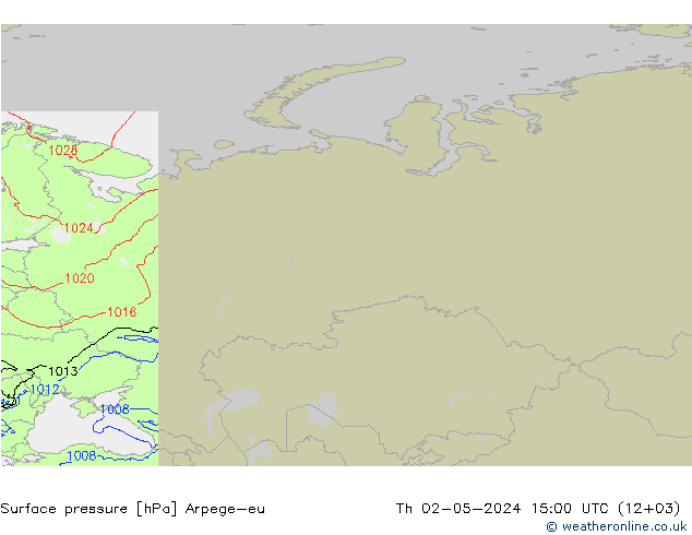 приземное давление Arpege-eu чт 02.05.2024 15 UTC