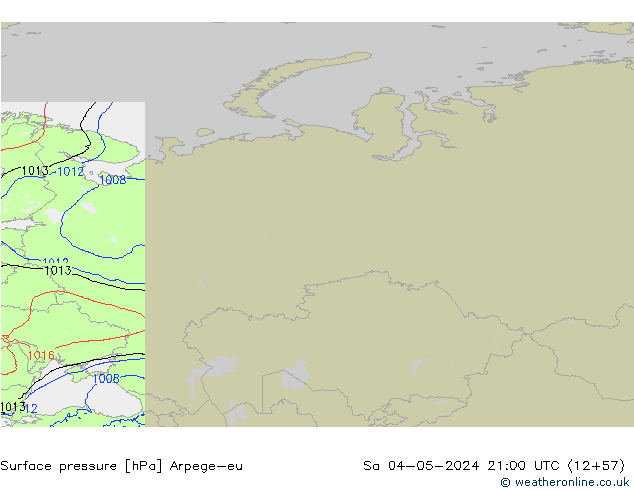 приземное давление Arpege-eu сб 04.05.2024 21 UTC