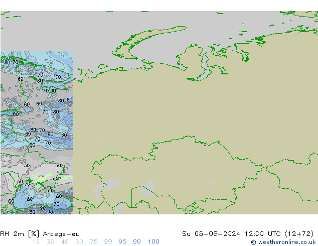 RH 2m Arpege-eu So 05.05.2024 12 UTC