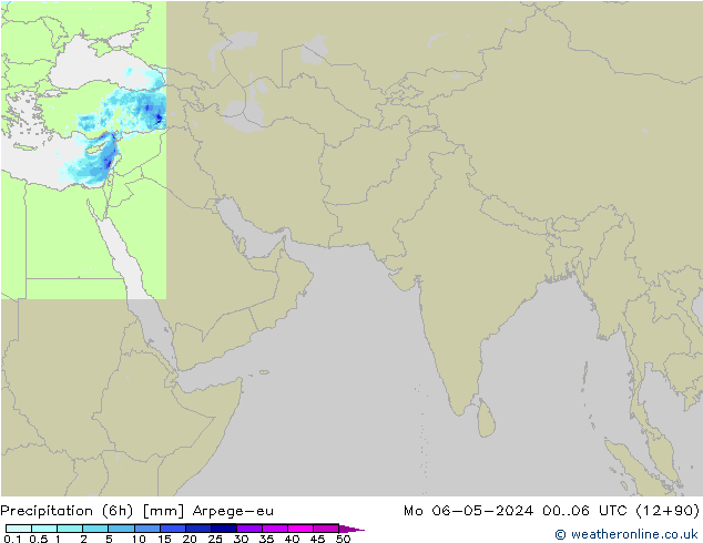 Precipitation (6h) Arpege-eu Po 06.05.2024 06 UTC