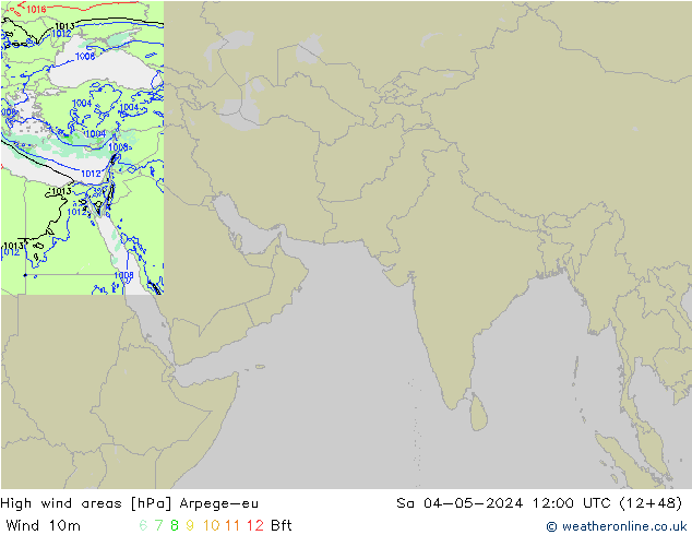 yüksek rüzgarlı alanlar Arpege-eu Cts 04.05.2024 12 UTC