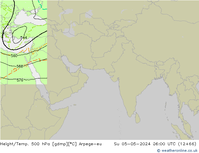 Height/Temp. 500 hPa Arpege-eu So 05.05.2024 06 UTC