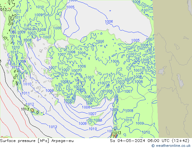 pressão do solo Arpege-eu Sáb 04.05.2024 06 UTC