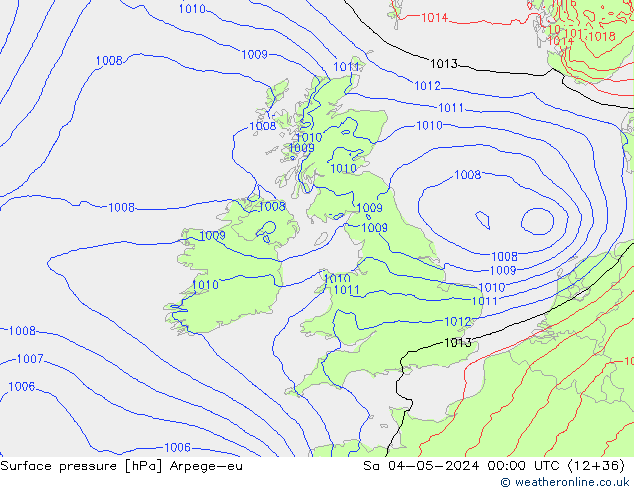 Surface pressure Arpege-eu Sa 04.05.2024 00 UTC