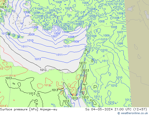 Yer basıncı Arpege-eu Cts 04.05.2024 21 UTC