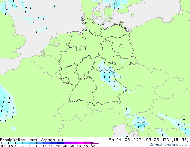 Precipitation Arpege-eu Sa 04.05.2024 06 UTC