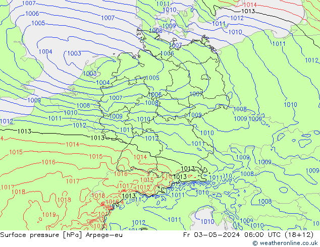 pression de l'air Arpege-eu ven 03.05.2024 06 UTC