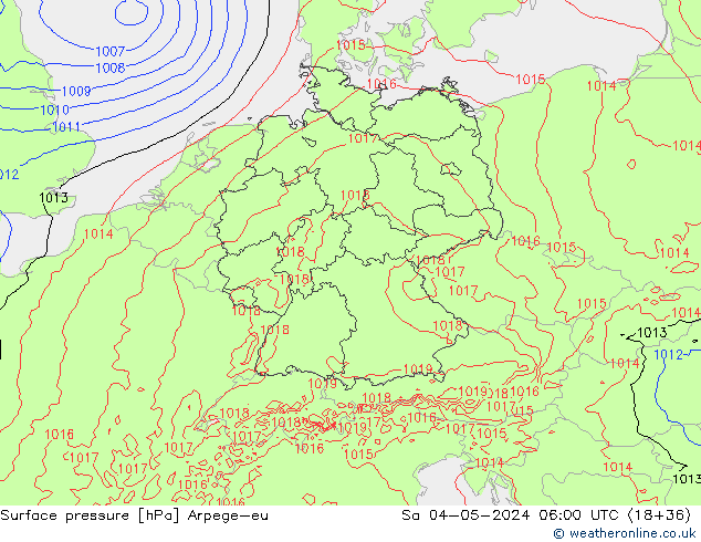 Yer basıncı Arpege-eu Cts 04.05.2024 06 UTC