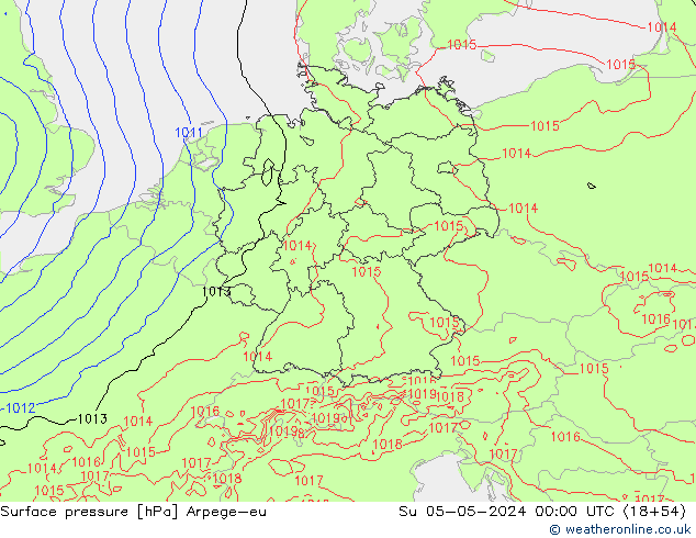 приземное давление Arpege-eu Вс 05.05.2024 00 UTC