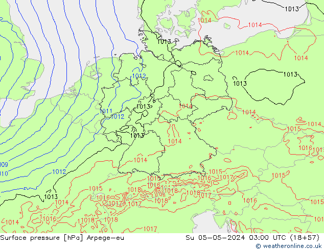 приземное давление Arpege-eu Вс 05.05.2024 03 UTC