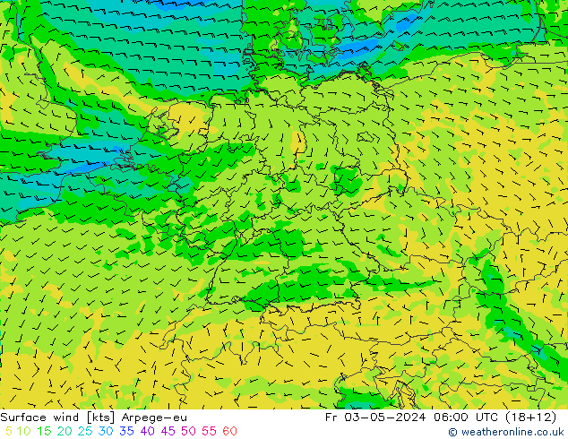 Rüzgar 10 m Arpege-eu Cu 03.05.2024 06 UTC