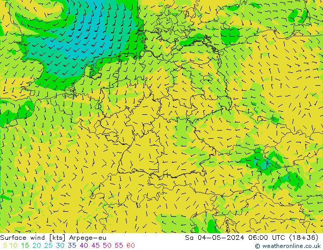 Rüzgar 10 m Arpege-eu Cts 04.05.2024 06 UTC