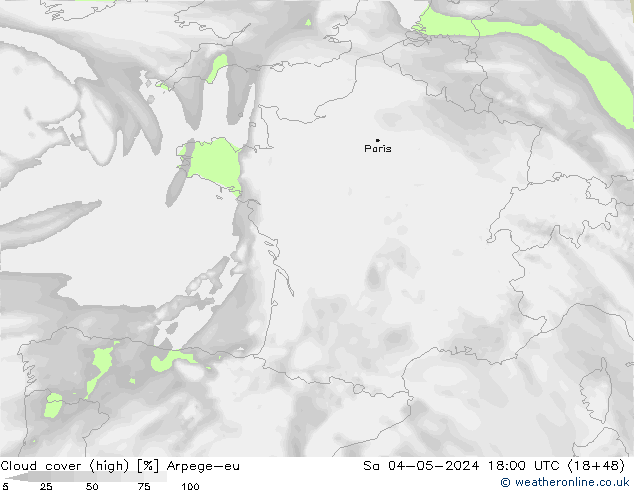 vysoký oblak Arpege-eu So 04.05.2024 18 UTC