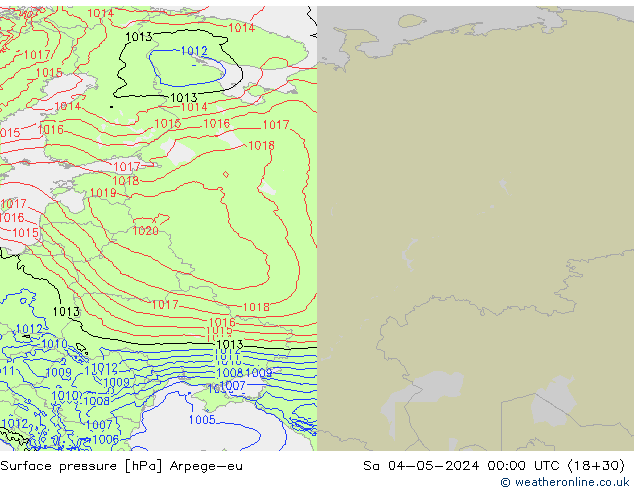 Luchtdruk (Grond) Arpege-eu za 04.05.2024 00 UTC