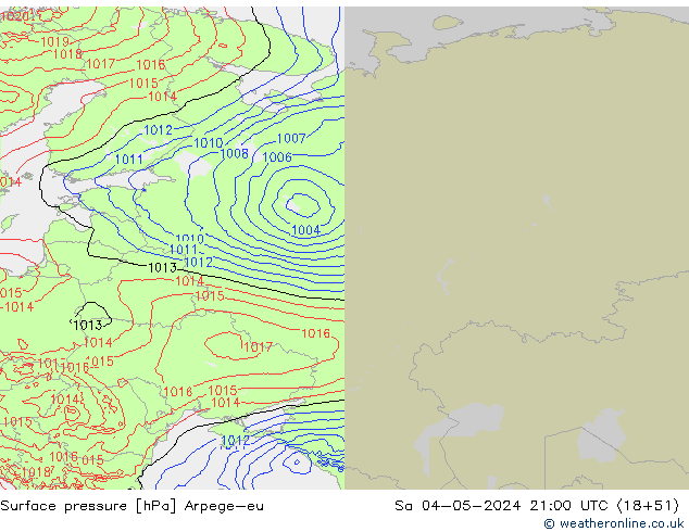 pressão do solo Arpege-eu Sáb 04.05.2024 21 UTC