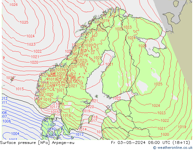 Bodendruck Arpege-eu Fr 03.05.2024 06 UTC