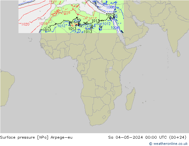 Atmosférický tlak Arpege-eu So 04.05.2024 00 UTC