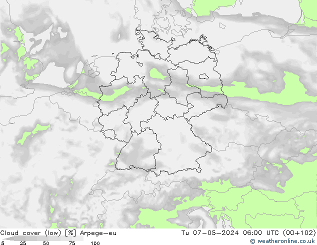 Nubi basse Arpege-eu mar 07.05.2024 06 UTC